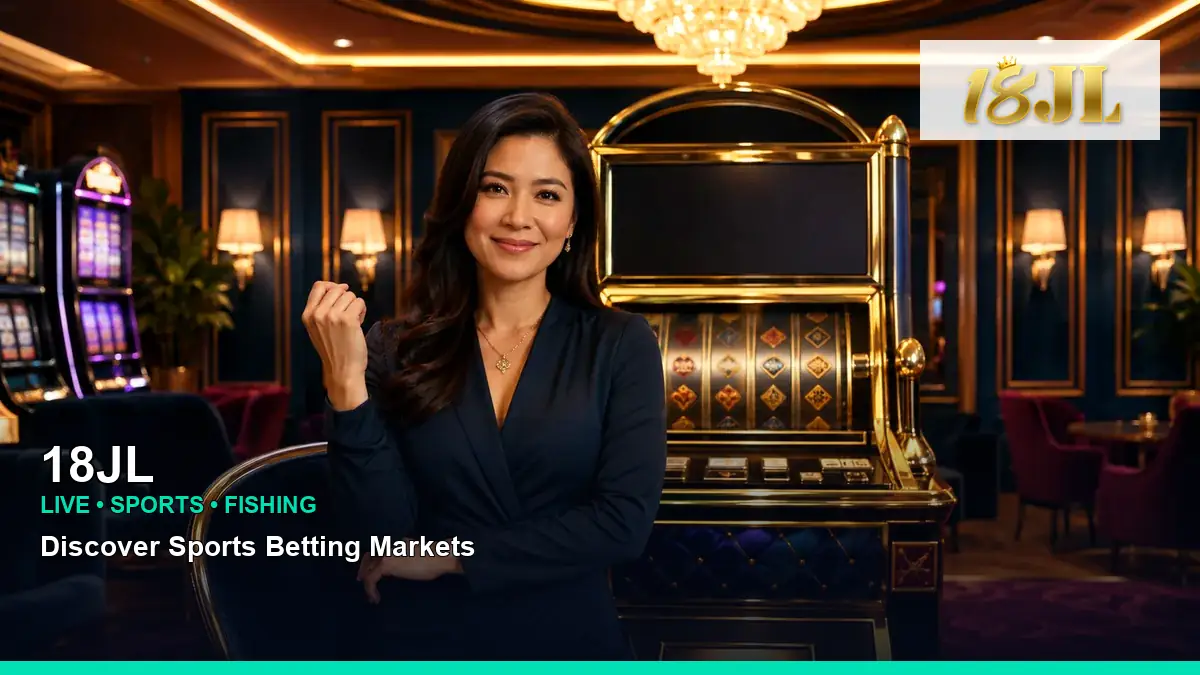 18JL VIP casino rewards featuring an adult Filipina casino host with a dynamic composition