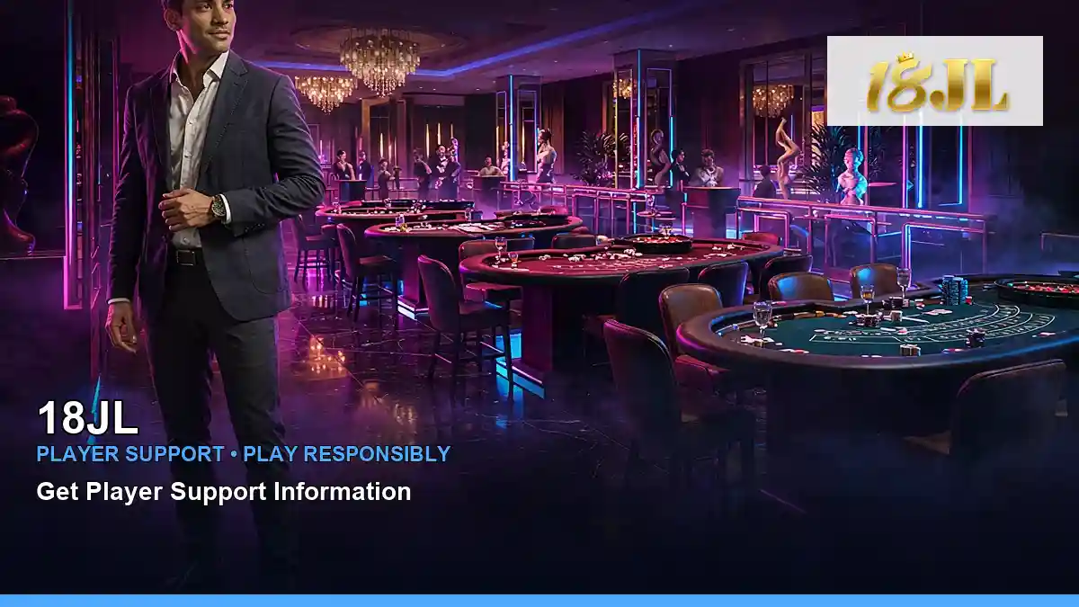 18JL live casino table games featuring an adult Filipina casino host with a wide floor composition