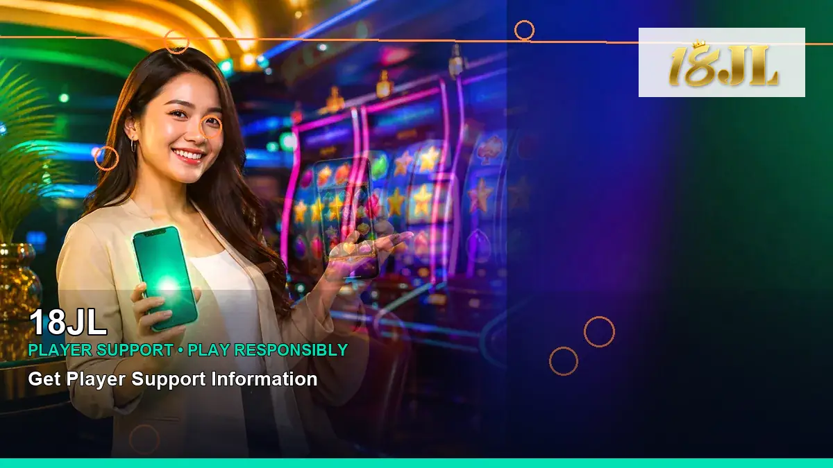 18JL casino cashback rewards featuring an adult Filipina casino host with a left close-up composition