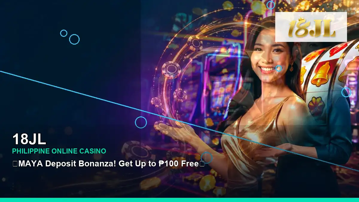 18JL duo online slot games featuring an adult Filipina casino host with a right-framed composition