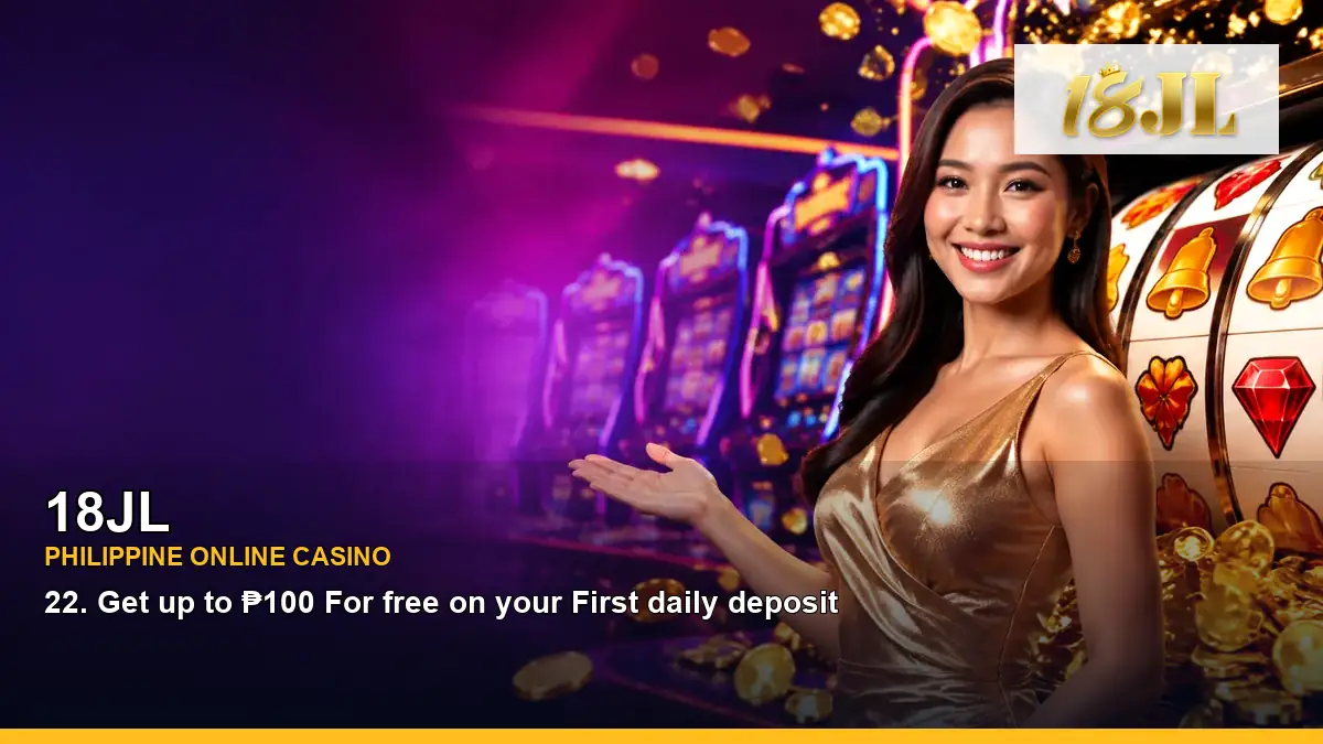 18JL Philippines casino guide with celebratory jackpot slot games and an adult Filipina casino host